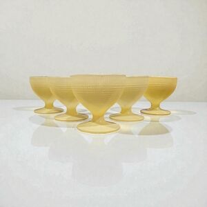 Vintage Saguenay Pastel Depression Glass Sherbet Dessert Bowls (1940s)